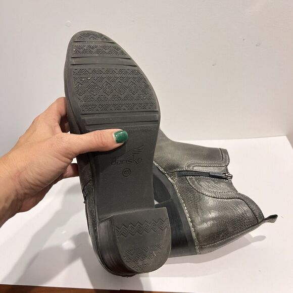 Dansko Harlene Ankle Boots Waxy Burnished Gray Booties EU 41 US 10.5-11 Classic - Picture 10 of 10